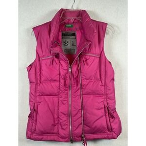 Vintage United‎ Colors of Benetton Women's Puffer Vest 50% Down Feather Pink S